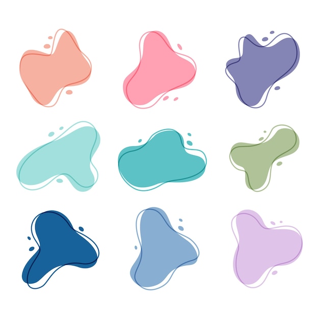 Free Vector set of abstract liquid blob shape design