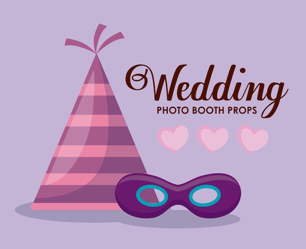 Free Vector set accessories of party decorative