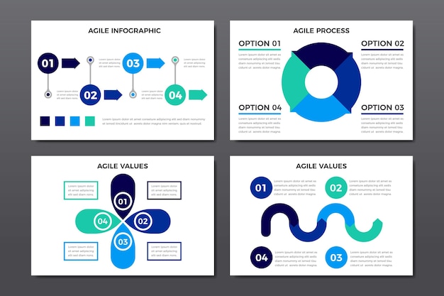 Free Vector set of agile graphics with important information