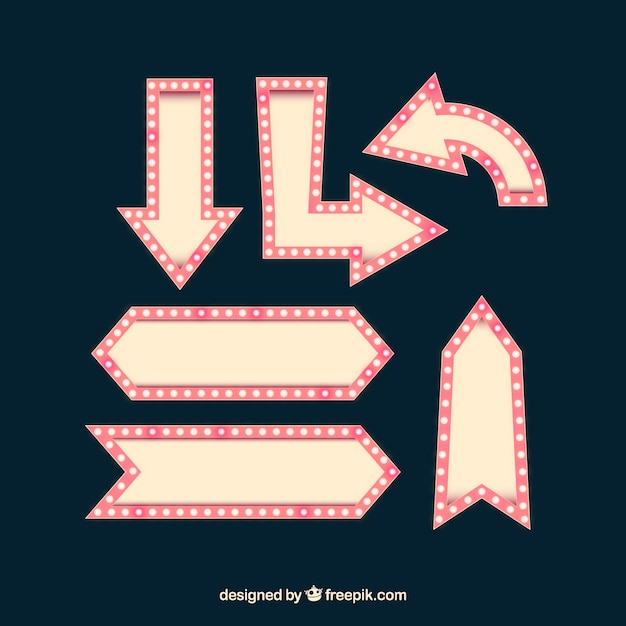 Free Vector set of arrows to mark in realistic style