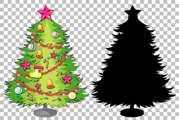 Free Vector set of christmas tree