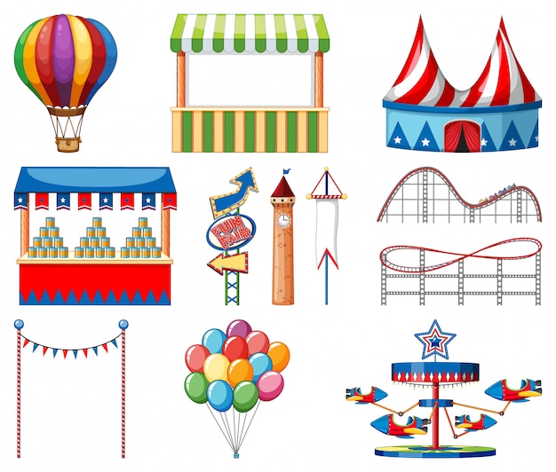 Free Vector set of circus items