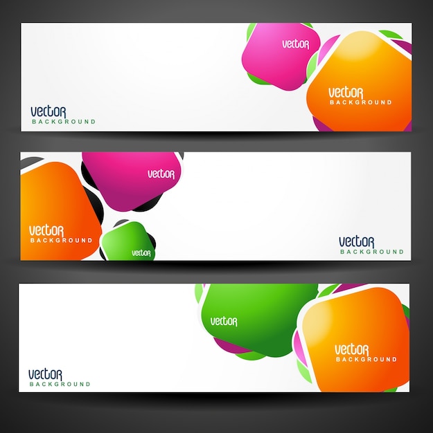 Free Vector set of colorful headers