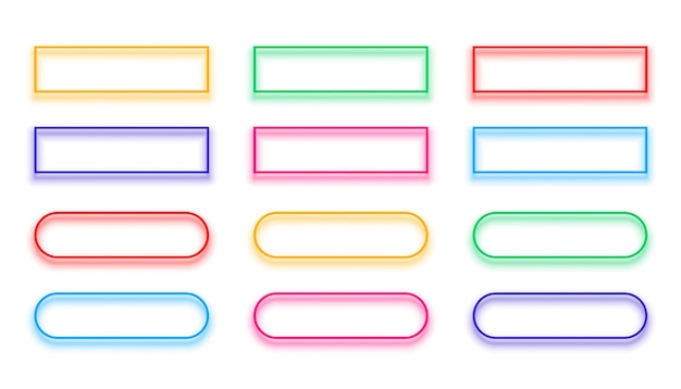 Free Vector set of colorful web app button sign with empty space