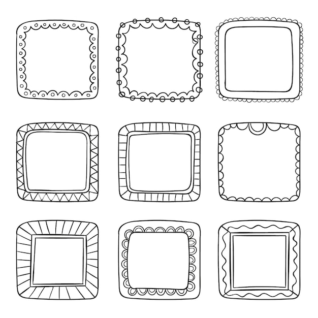 Free Vector set of drawn ornamental frames