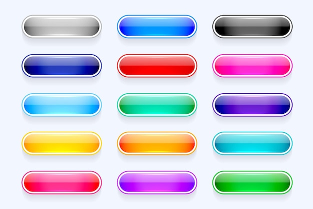 Free Vector set of empty uiux app button element icon design