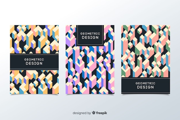 Free Vector set of geometric design covers