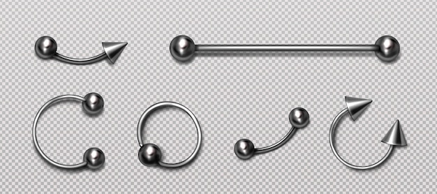 Free Vector set of metal jewelry