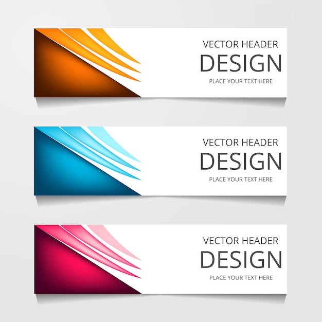 Free Vector set of modern global business design banner template