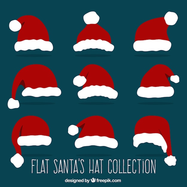 Free Vector several hats of santa claus