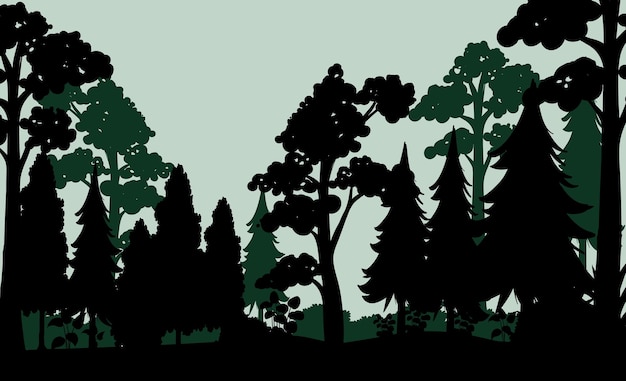 Free Vector silhouette shadow of forest scene