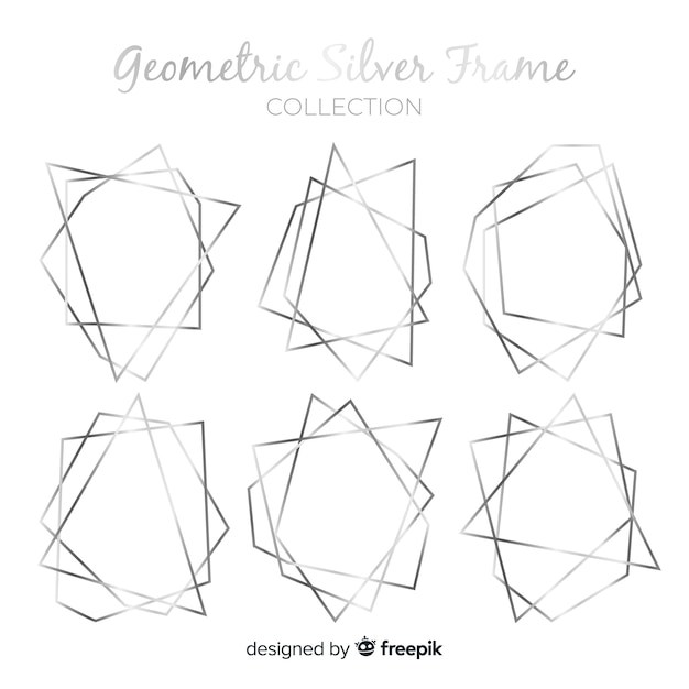 Free Vector silver geometric frame collection