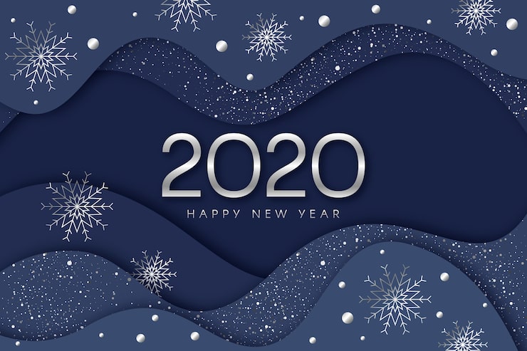 Free Vector silver new year 2020 background concept