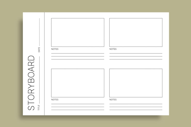 Free Vector simple 4-panel storyboard