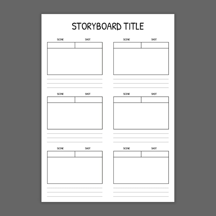 Free Vector simple grid animation 6 frames storyboard