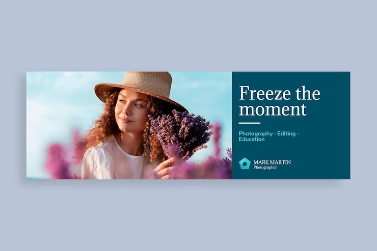 Free Vector simple monocolor photographer twitter header