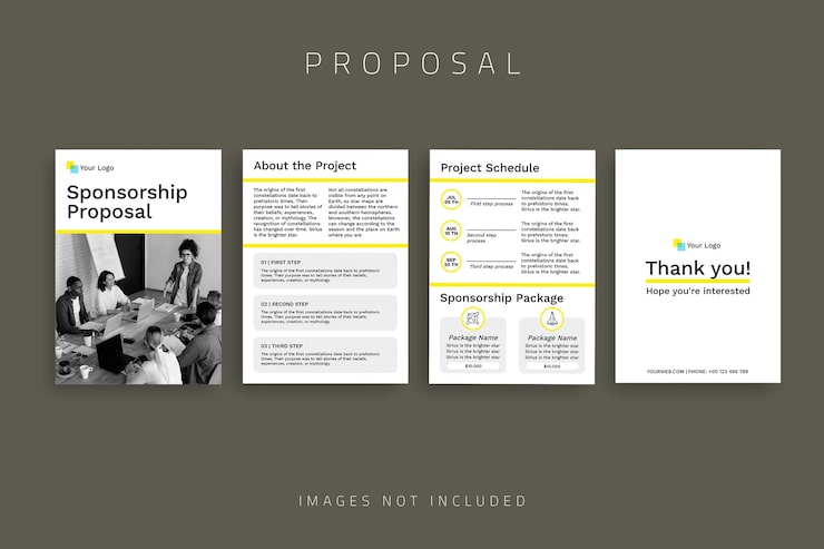 Free Vector simple monocolor sponsorship proposal