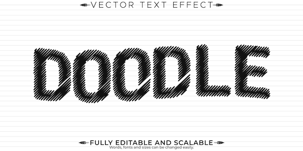 Free Vector sketch text effect editable drawing and architect text style