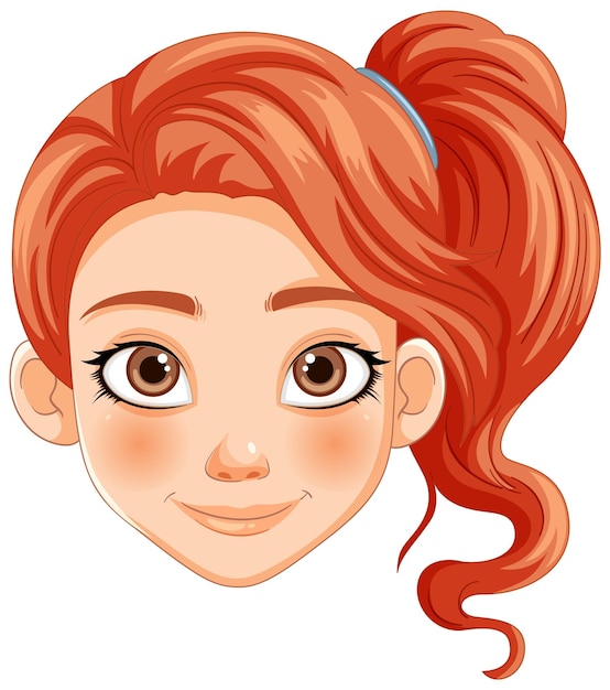 Free Vector smiling redhead girl vector portrait
