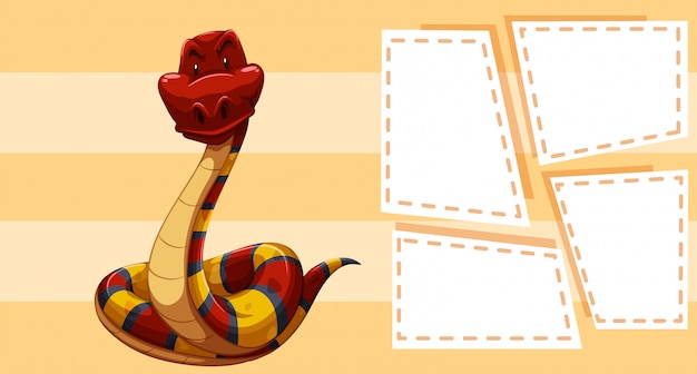 Free Vector a snake on note template