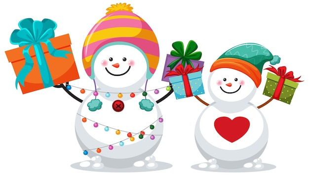 Free Vector snowman in christmas theme