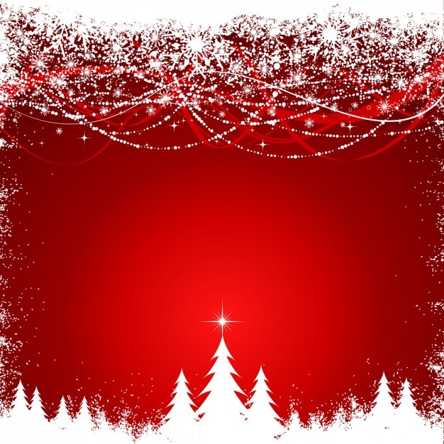Free Vector snowy christmas forest background