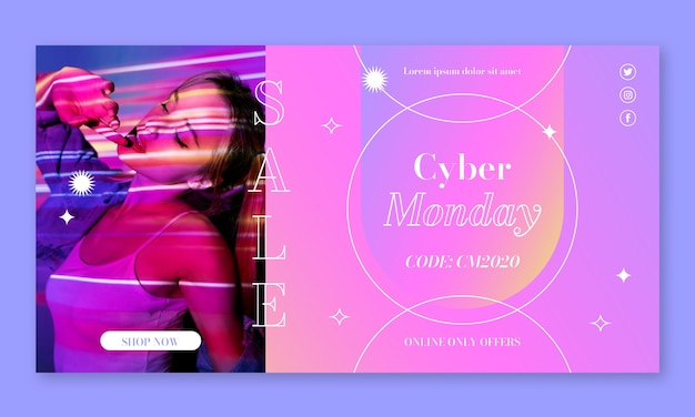 Free Vector social media post template for cyber monday