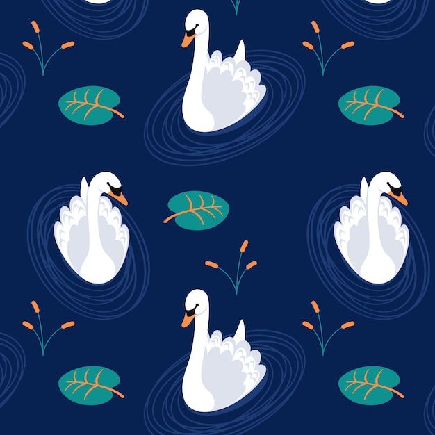 Free Vector sophisticated swan pattern
