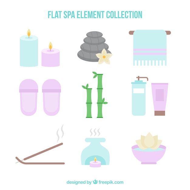 Free Vector spa attributes in flat design