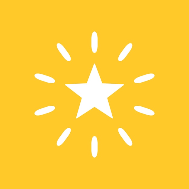 Free Vector sparkling stars vector icon in simple style on yellow background
