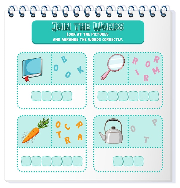 Free Vector spelling word game template