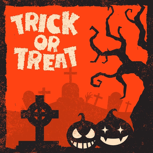 Free Vector spooky halloween background with grunge texture