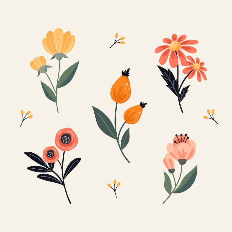 Free Vector spring flower collection