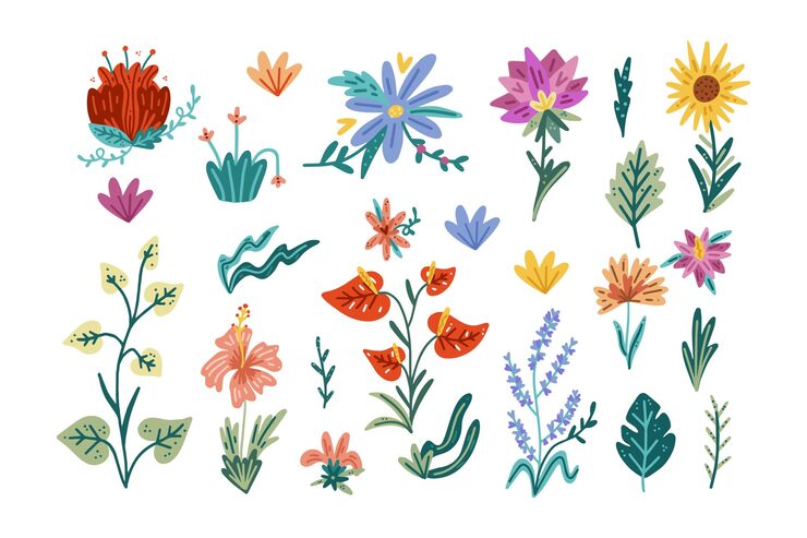 Free Vector spring flower collection