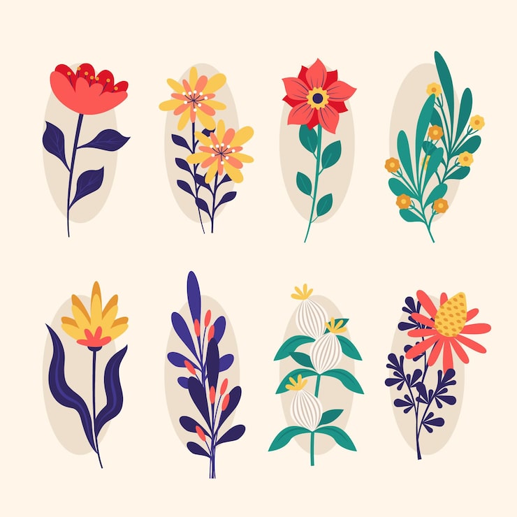 Free Vector spring flower collection