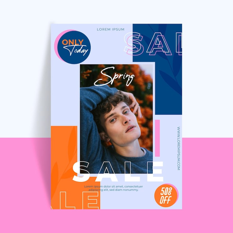 Free Vector spring sale flyer template