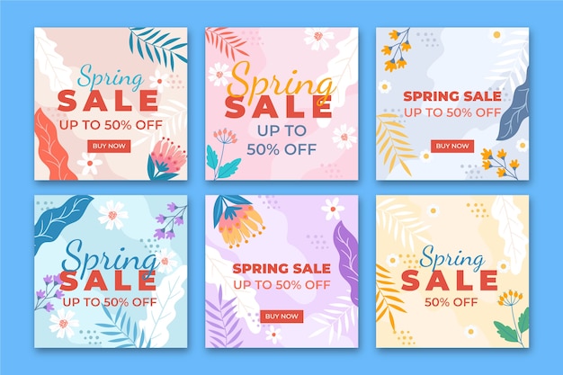 Free Vector spring sale instagram post collection concept