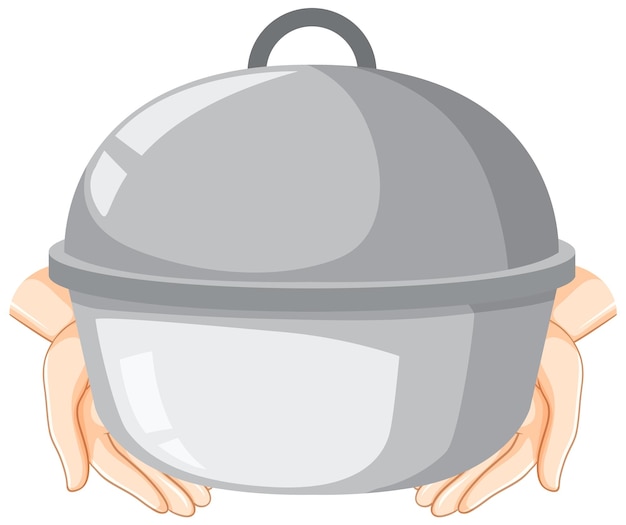 Free Vector stainless steel pot element isolated