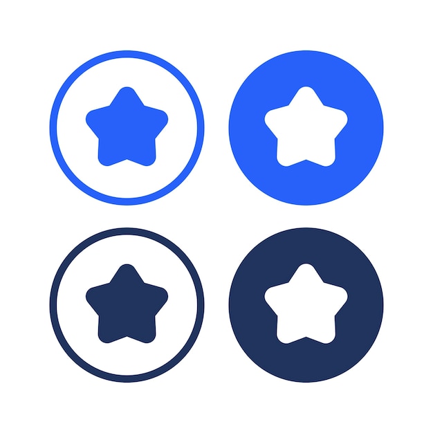 Free Vector stars round style circles set blue
