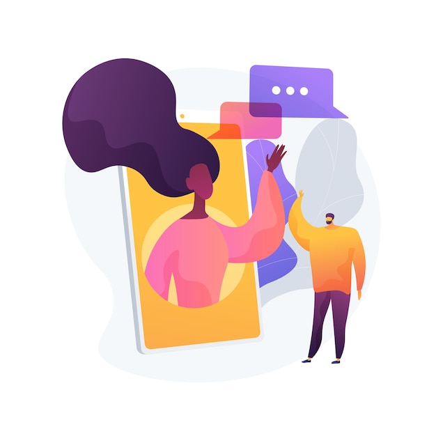 Free Vector stay connected to people abstract concept vector illustration. self isolation, social media connections, friends meetup, online communication, social distance, stay at home abstract metaphor.