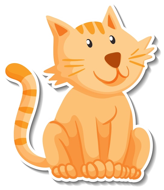 Free Vector a sticker template of cat cartoon character