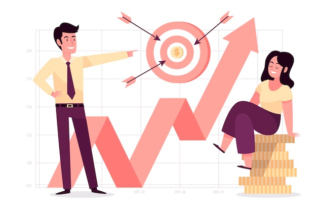 Free Vector stock market analysis concept