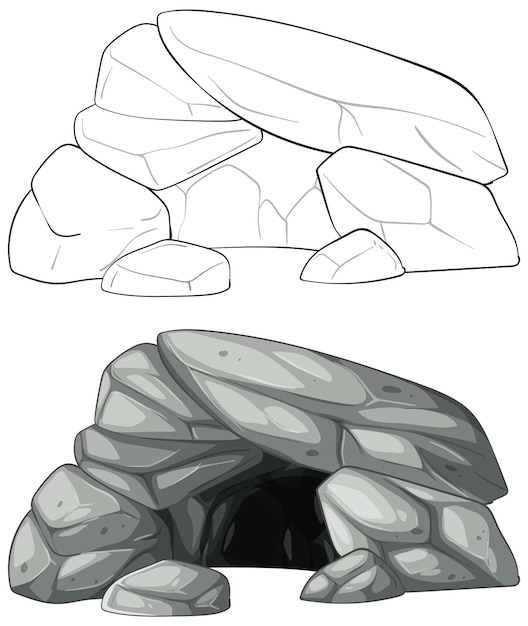 Free Vector stone cave vector illustration