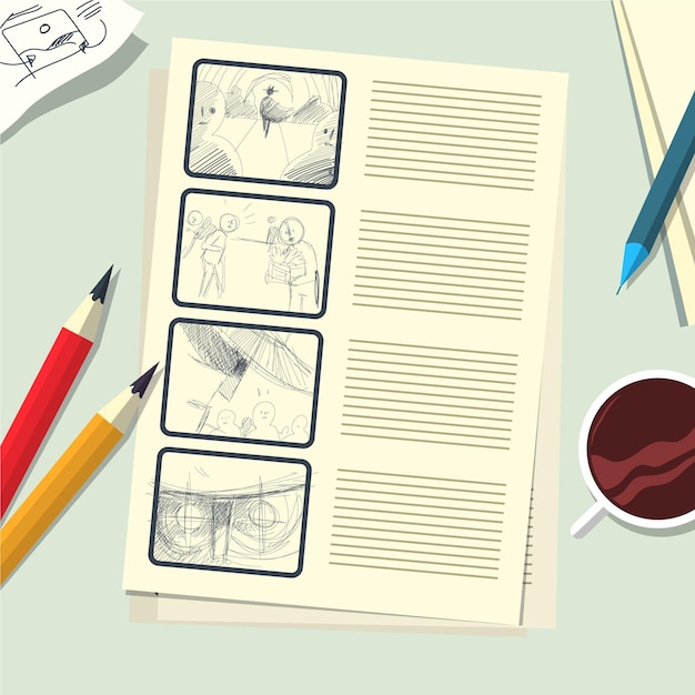 Free Vector storyboard concept