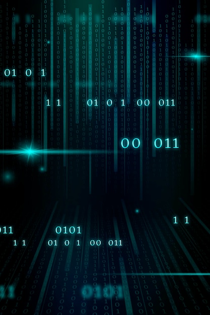 Free Vector stream of binary code design vector