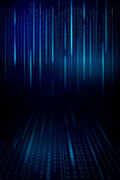 Free Vector stream of binary code design vector