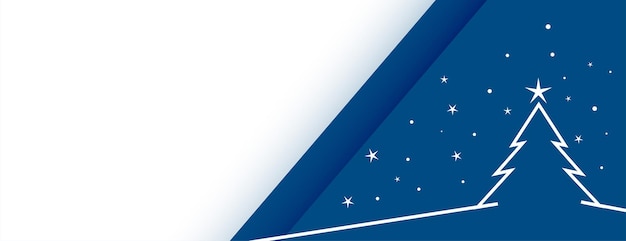 Free Vector stylish flat merry christmas banner with tree design vector
