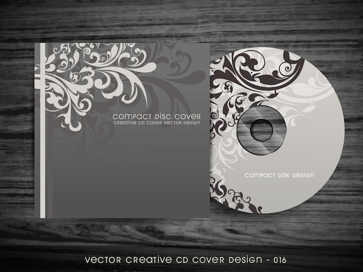 Free Vector stylish floral cd cover design
