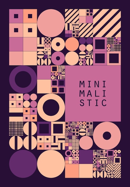 Free Vector subdivided grid system with symbols. randomly sized objects with fixed space between. futuristic minimalistic layout.