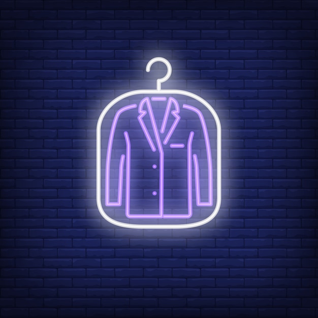Free Vector suit jacket in cover neon sign